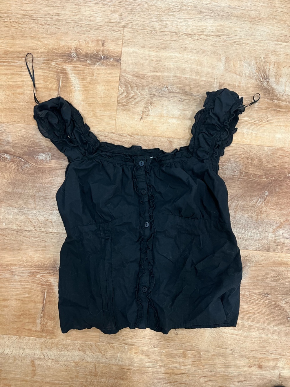 NWOT Abound Black Button Front Tank